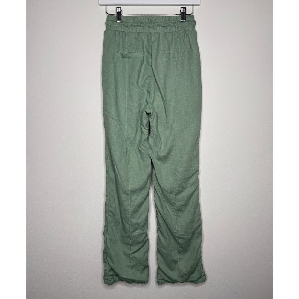 JLUXLABEL Linen Blend Drawstring Pants NWT Sage Green Resort Wide Leg S - Picture 2 of 11